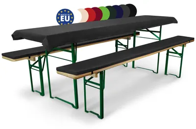 3-teiliges Bierbank-Kissen-Set mit Tischdecke 240x70 cm