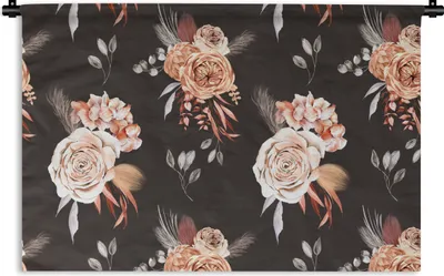 Produktbild von MuchoWow® Wandteppich Wandbehang Blumen - Blätter - Natur 120x80 cm Tapisserie Dekoration Wandtuch - Wanddekorationen - Wandtücher