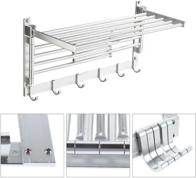 Obrázek produktu pro Věšák na ručníky Kovový stojan na ručníky 7-Arm Držák ručníků na ručníky (stříbrný)