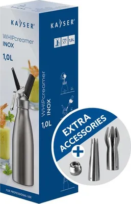 Produktbild von KAYSER Edelstahl-Schlagsahneflasche INOX 1,0 l