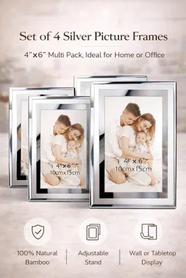 Produktbild von Fotolijstenset von 4 – Glas 10×15 cm mit Tischstandarte – Fotoanzeigeframe