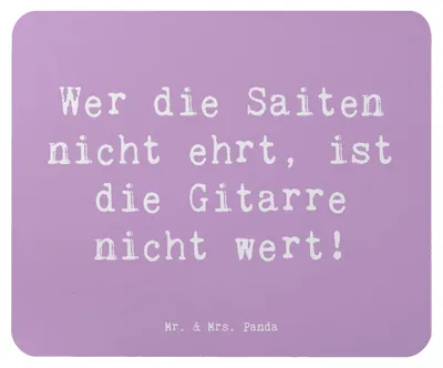 Produktbild von Mr. & Mrs. Panda Mousepad Spruch Gitarre Wert - Lavendeltraum - Geschenk, Freiheit, Musik, Akustik, Lernen, Mauspad, Musiker, Liebe, Mouse Pad, mousematte, computer