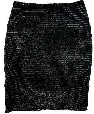 Productafbeelding van Minirok, bohemian gebreide rok, etnische rok - zwart, dames, elastaan, katoen, rokken
