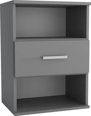 Produktbild von Nachttisch - Nachtkästchen - Nachtschrank - mit Schublade - 48x35x65,5 cm B/T/H - Grau - Beistelltisch für Schlafzimmer - Bettkommode - GODA