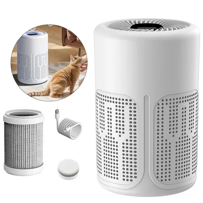 Produktbild von Luftreiniger, Negativ-Ionen-HEPA-Filter, 36 Dezibel, mit Aromatherapie-Tabletten, frischer Duft, entfernt Formaldehydgeruch, filtert Raumluft