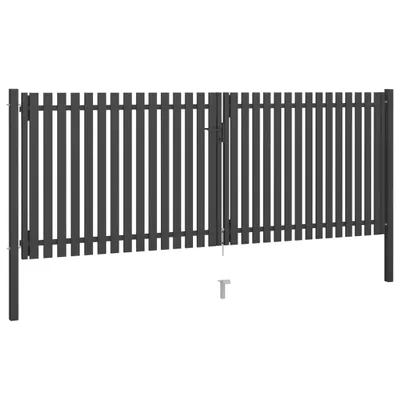 Produktbild von vidaXL Gartentor aus Stahl 400 x 125 cm Anthrazit