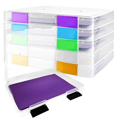 Produktbild von Omgoods – Archivboxen im A4-Format – 6 Stück – Tragbare Organizerboxen – Transparente Aufbewahrungsboxen – Stapelbar – Wasserdicht – Mit Deckel und Verschlüssen – Aufbewahrungsboxen