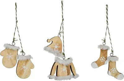 Produktbild von Weihnachtsanhänger mit Wintermotiv, Holz