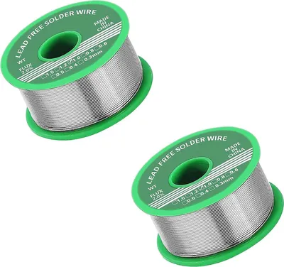 Produktbild von 2 stücke Lötzinn 1,0 mm, bleifreies Lötzinn mit Kolophoniumkern 20 g, geeignet für die Reparatur elektronischer und elektrischer Schweißkomponenten und zum Selbermachen