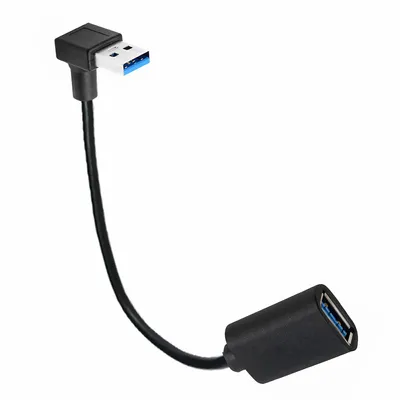Produktbild von Q34 USB 3.0 Verlängerungskabel Kabel Adapter nach unten abgewinkelt 90° 30cm