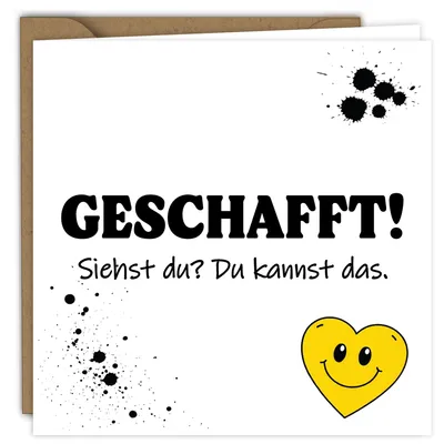 Grußkarte mit Herz-Motiv, Faltkarte 15x15 cm, mit Umschlag, 6 Stück