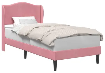 Produktbild von vidaXL Bettrahmen mit Kopfteil Rosa 100 x 200 cm Samt
