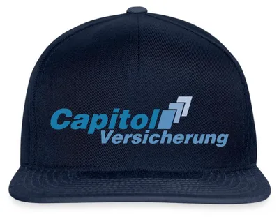 Produktbild von Spreadshirt Stromberg Logo Capitol Versicherung Snapback Cap, One size, Navy/Navy