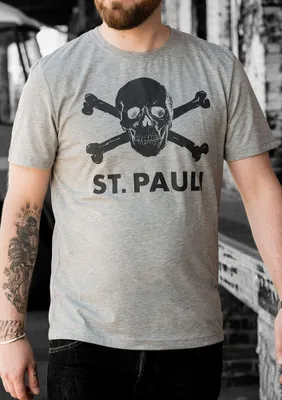 Produktbild von FC St. Pauli - T-Shirt Totenkopf - grau melange