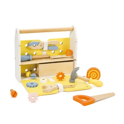 Productafbeelding van CLASSIC WORLD Houten gereedschapset in doos, 15 stuks.