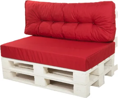 Immagine prodotto di Set di cuscini per pallet 120x60 seduta e 120x40 cuscino rosso | Set di cuscini per pallet per esterni