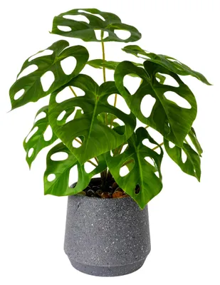 Produktbild von Künstliche Grünpflanze im Topf, Sukkulenten, großes grünes Blatt, für Zuhause, Schreibtisch, Wohnzimmer, Dekoration
