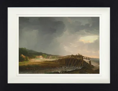 Produktbild von Johan Christian Dahl Gerahmtes Bild Mit Edlem Passepartout | Wand-Bilder | Im Bilderrahmen - Brückeœber TryggevÃ¦lde…, 1815 (30 x 40 cm)