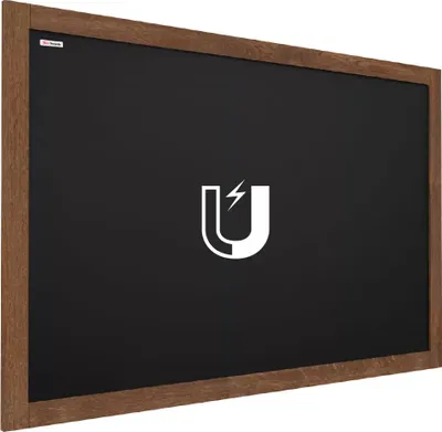 Produktbild von Schwarze magnetische Kreidetafel mit Holzrahmen 120x90cm