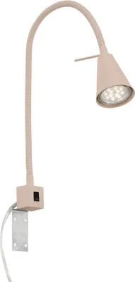 A single beige LED wall lamp with a flexible gooseneck and a clamp base.
