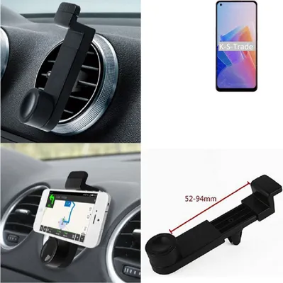 Produktbild von K-S-Trade Lüftungshalterung kompatibel mit Oppo A96 5G KFZ-Halterung Autohalterung Handy-halterung Lüftungsgitter Lüftungsschlitze Schwarz