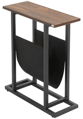 Obrázok produktu pre Príkonzový stolík s úložnou taškou | Farba: Tmavohnedá/Čierna | Rozmery: 19 x 49 x 55 cm