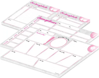 Produktbild von PRICARO Planer Komplett-Set "Marmor", rosa, 4 Stück