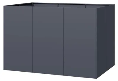Produktbild von Hochbeet aus Metall, Pflanzgefäß ohne Boden für Garten und Balkon, wetterfest, Anthrazit 120x80x80 cm