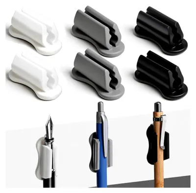 Produktbild von 9 Stück Selbstklebende Stifthalter, Doppelloch Stifthalter für die Wand, Silikon Bleistifthalter für Schreibtisch und Bürobedarf