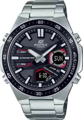 Produktbild von Casio Edifice EFV-C110D-1A4VEF Herren Uhr, Edelstahl, Silber, 47mm Durchmesser, 14mm Höhe, 10 ATM wasserdicht, Mineralglas, sportlich, 10 Jahre