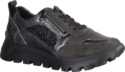 Immagine prodotto di Waldläufer H-Ajala 993H01-696 Orthotritt scarpa da donna con lacci, pelle/tessuto, carbonio - scarpe da donna, scarpe comode con lacci, marrone, pelle/tessuto ( taipei lightstretch)