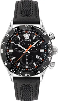 Produktbild von Versace Herren Uhr Armbanduhr Chronograph Edelstahl Hellenyium VE2U00122 Leder