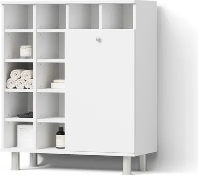 Immagine prodotto di Armadietto da bagno con portabiancheria Livinity Fucino Bianco 78.4 x 91.6 cm, Model 52578