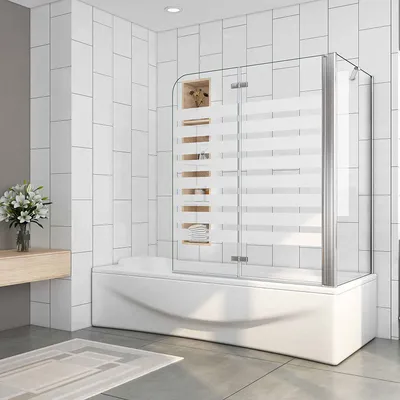 Produktbild von B:120xT:70xH:140cm Rechts Montage Badewannenaufsatz mit NANO Glas Badewannenfaltwand ESG Duschwand für Badewanne