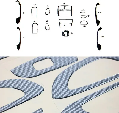 Obrázek produktu pro Dekorace interiéru kokpitu pro Hyundai Santa Fe 2002-2006 Carbon Optic 14ks