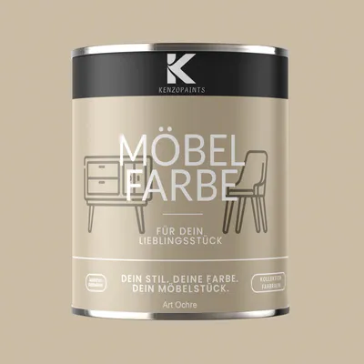 Produktbild von Kenzopaints 750ml Möbelfarbe Möbellack Buntlack Farbraum - Art Ochre