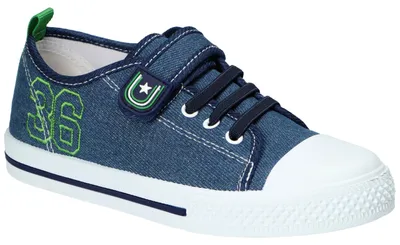 Produktbild von American Club TEN195, Kinder Sneaker Klettverschluss Leder-Einlegesohle weißer Boden, Navy/Grün 35