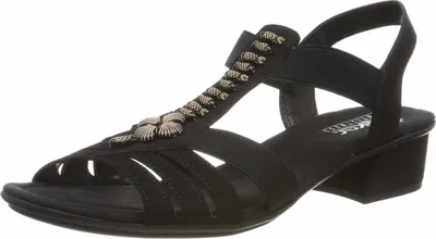 Produktbild von Rieker Damen Schuhe Sandale Schwarz V6206-00, Größe 36