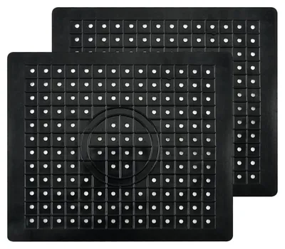 Spülbecken-Einsatz 2er-Pack, Abtropfmatte, PVC, 31x26 cm, Schwarz