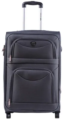 Image de Grande valise - 70 cm - Coque en ABS résistant - 2 roues - Légère et spacieuse - Avec cadenas - Gris