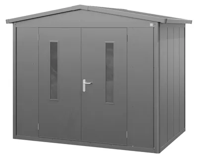 Zdjęcie produktu dla GFP Primeyard domek narzędziowy metalowy 263x180x231 cm domek ogrodowy dach dwuspadowy antracyt