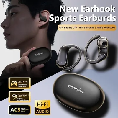 Produktbild von Lenovo XT55 Bluetooth 5.4 Drahtlose Clip On Ear Kopfhörer Lange Akkulaufzeit HiFI Stereo Kopfhörer Sport Headset Schwarz