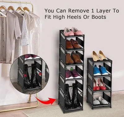 Produktbild von Famanu Schuhschrank 10 Ebenen - Platzsparendes Schuhregal für 10 Paar - Flur, Wohnzimmer, Schlafzimmer