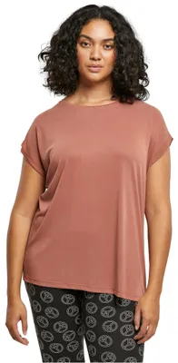 Imagen del producto de Camiseta de mujer Urban Classics, modelo "Ladies Modal Extended Shoulder Tee", color terracota, talla M