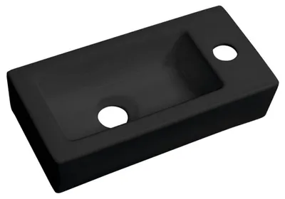 Produktbild von Sapho ZOE Keramik-Waschtisch 37x18 cm, Armaturloch rechts, Schwarz matt