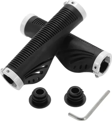 Produktbild von 1 Satz Fahrradlenkergriffe mit Werkzeug, rutschfeste ergonomische Fahrradgriffe, Doppel-Lock-On Lenkergriffe für E-Bike Trekking Bike, Weiß