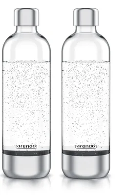 Immagine prodotto di 2x Arendo bottiglia per gorgogliatore d'acqua 1l, 1000 ml, acciaio inox/PET, bottiglia di ricambio, incrostazione, volume di bolle max 900 ml, accessori per gorgogliatore d'acqua, per gorgogliatori d'acqua Arendo