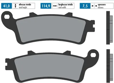 Produktbild von POLINI Bremsbelag-Paar gesinterte Verbindung 41x114,9x7,5 mm