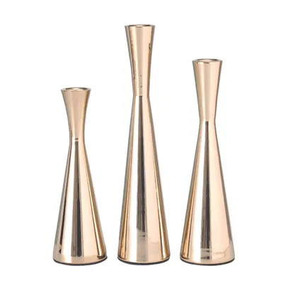 Produktbild von Boltze Gruppe Cone Kerzenleuchter gold 3tlg