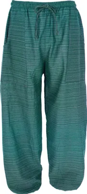 Produktbild von Leichte Yogahose, Tai Chi Hose, Goa Hose, Freizeithose - Blaugrün, Herren, Baumwolle, Hosen